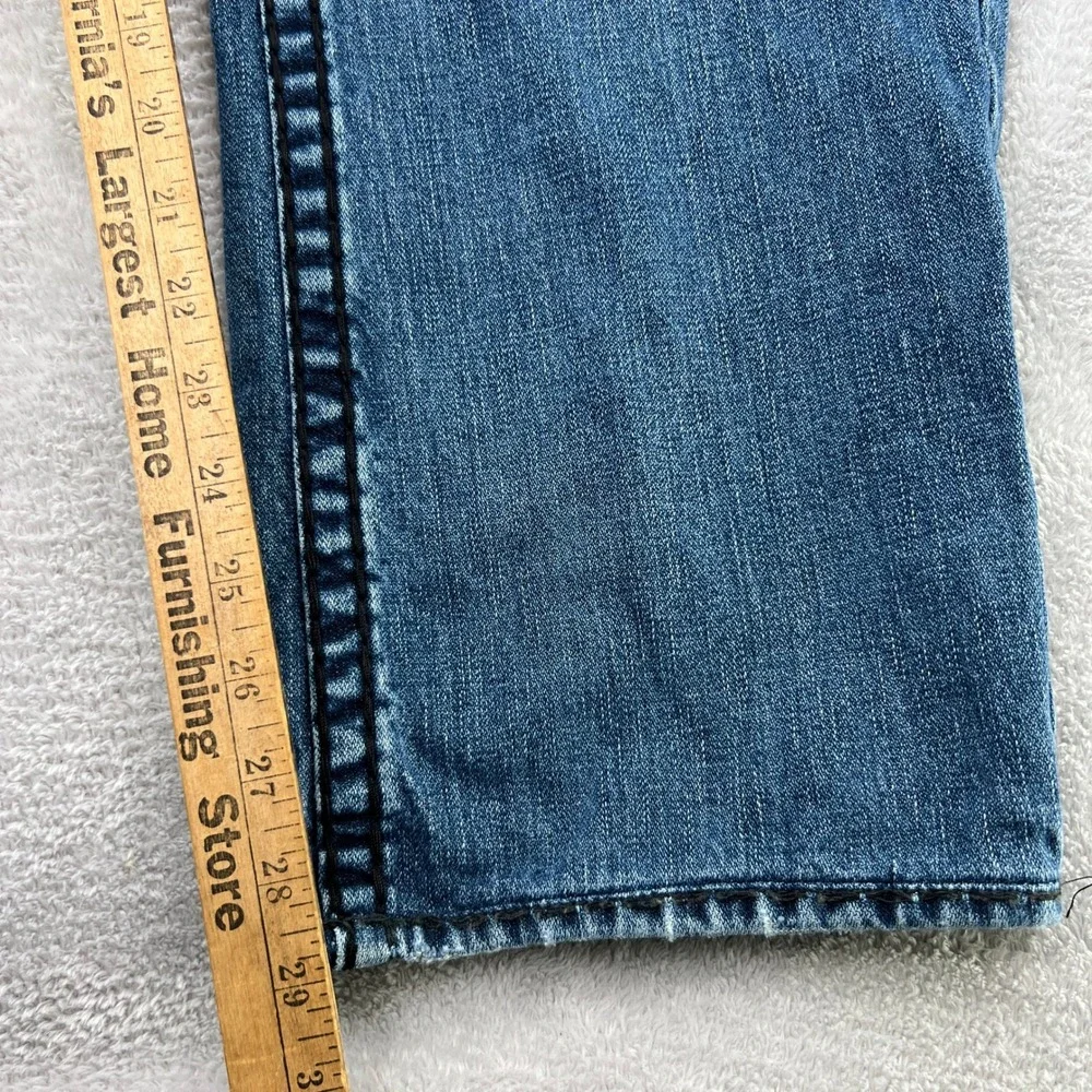 True Religion Ricky Super‎ T Jeans Size 44 Blue Mens Black Contrast Stitch USA